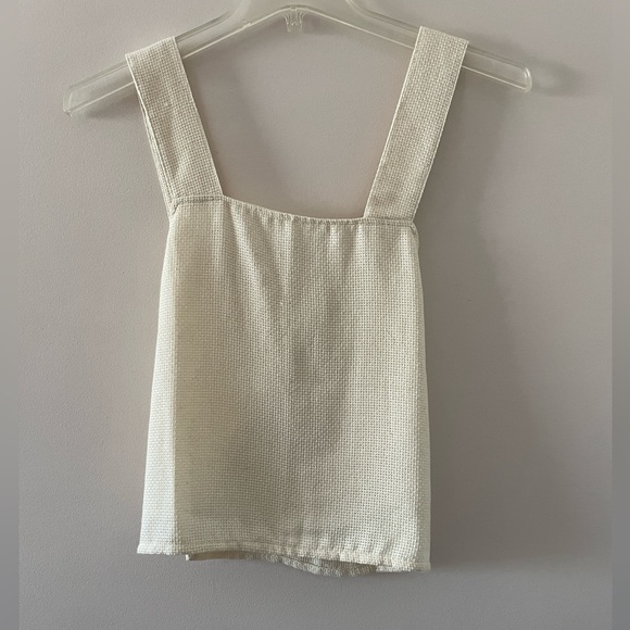 Laude the Label x Madewell Cross Back Minimalist Tank Top Ivory Cream Small - Picture 5 of 11